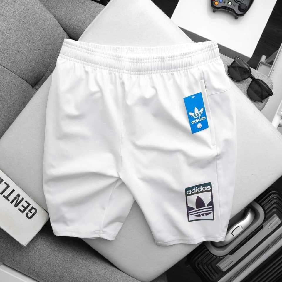 Quần short thể thao Nam poly 4 chiều logo phản quang