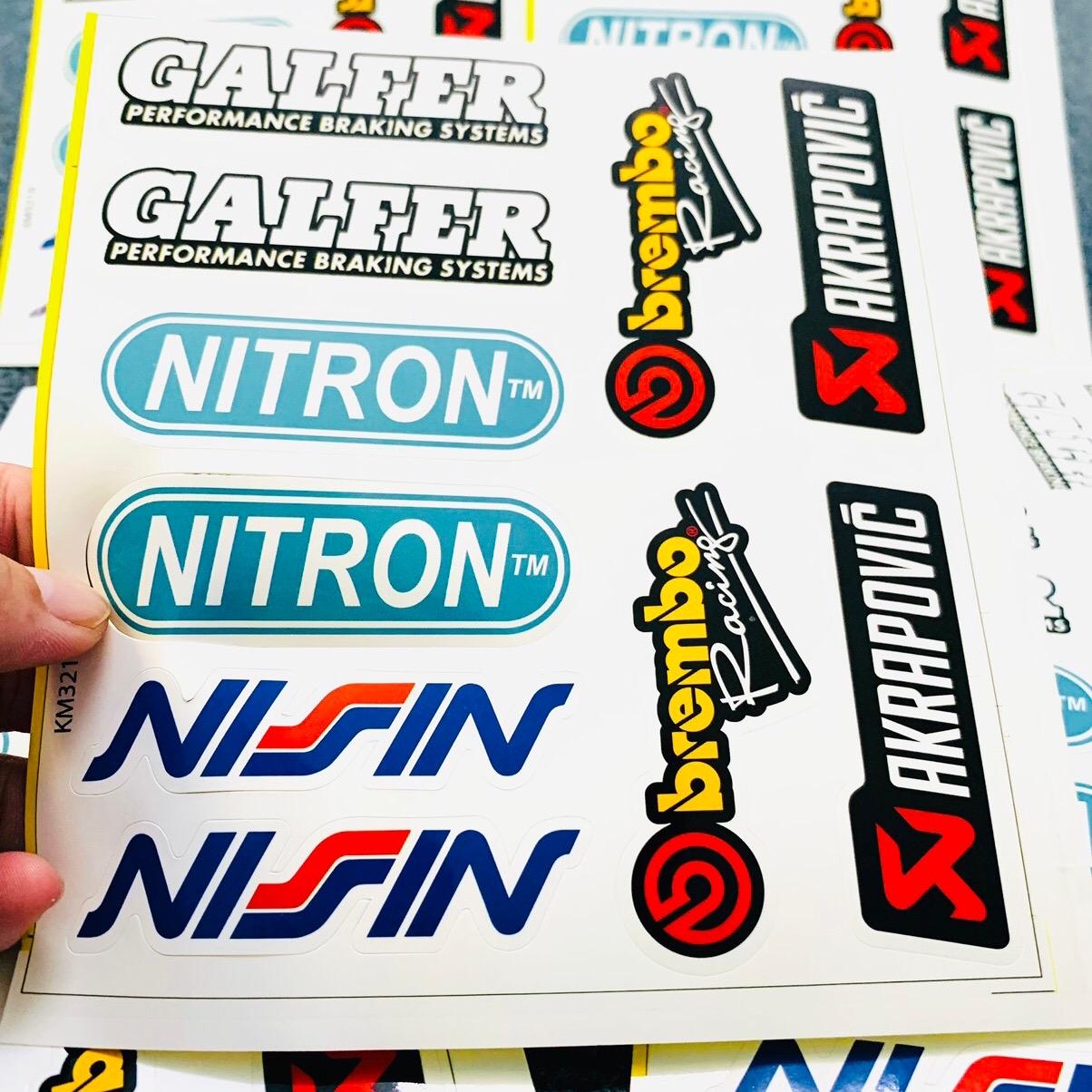 Bộ Tem 10 Nhãn Sticker Dán Xe Nhiều Vị Trí Siêu Đẹp