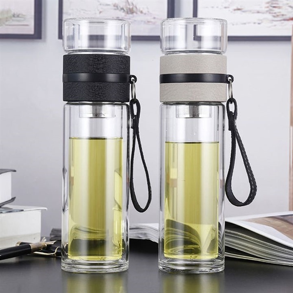 Bình thủy tinh 2 lớp có lọc trà 500ml