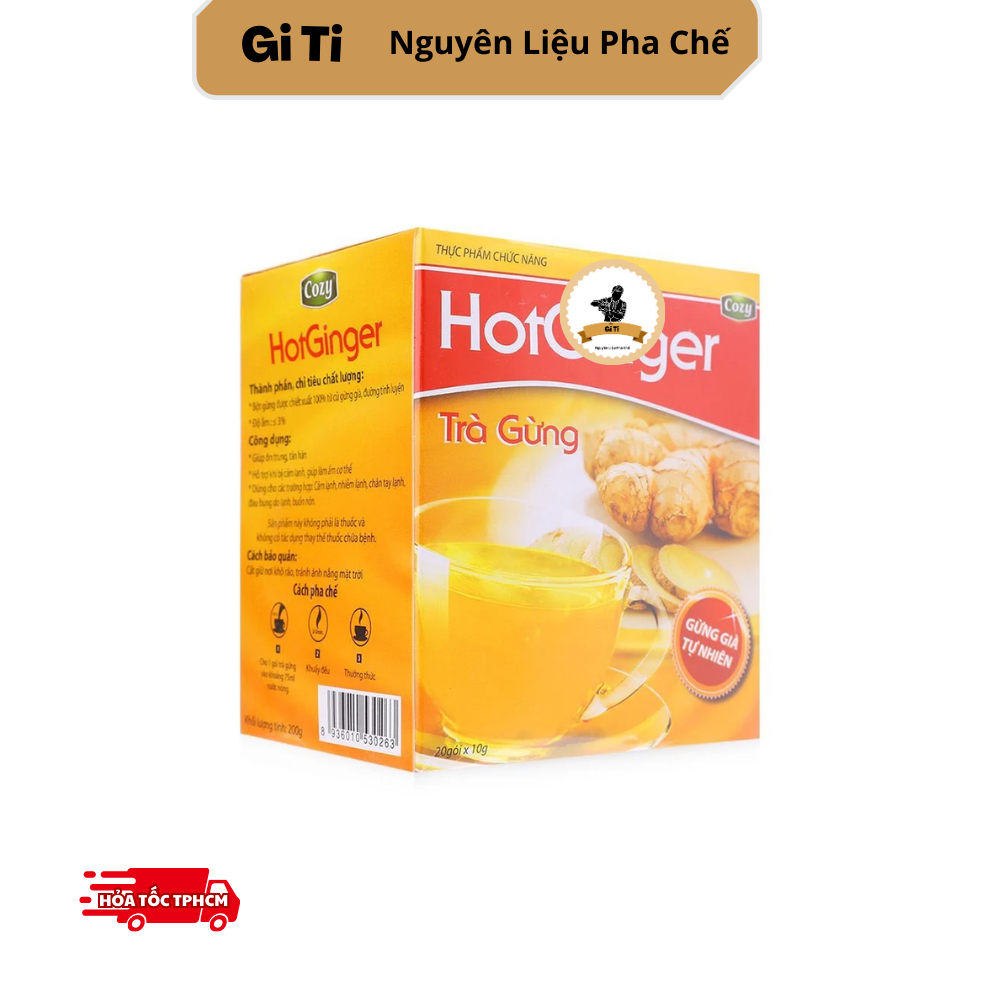 Trà gừng hòa tan cozy hot ginger hộp 200g
