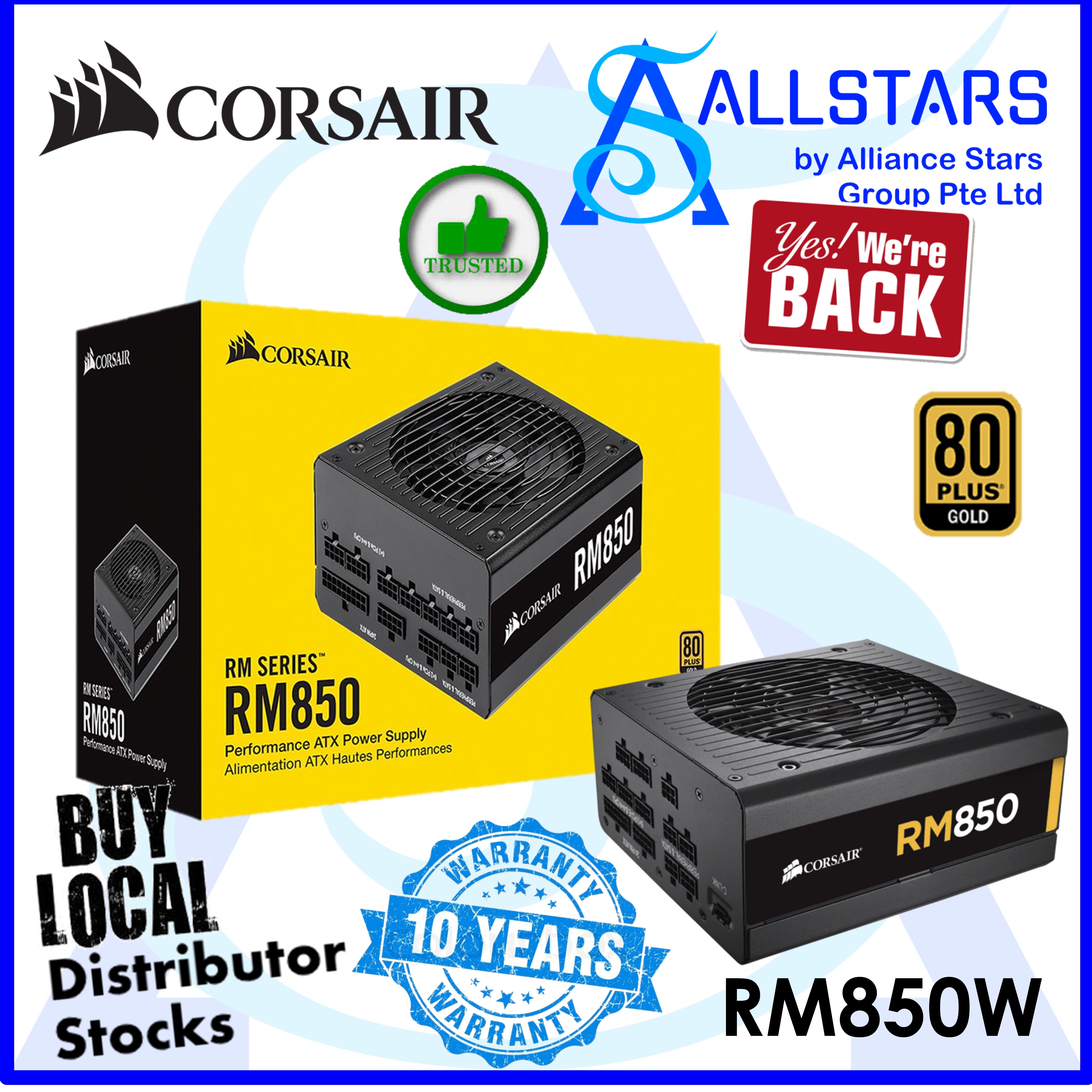 Allstars We Are Back Promo Corsair 850w Rm850 Rm Series Full Modular 80 Gold Atx Power Supply Cp Uk Local Warranty 10years With Convergent Lazada Singapore