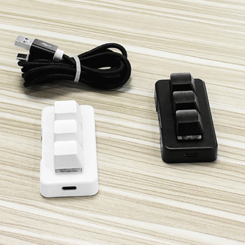 (C G K USB Custom Programming Macro Knob Keyboard 3 Keys Copy Paste Mini Button Photoshop Gaming Mechanical Keyboard
