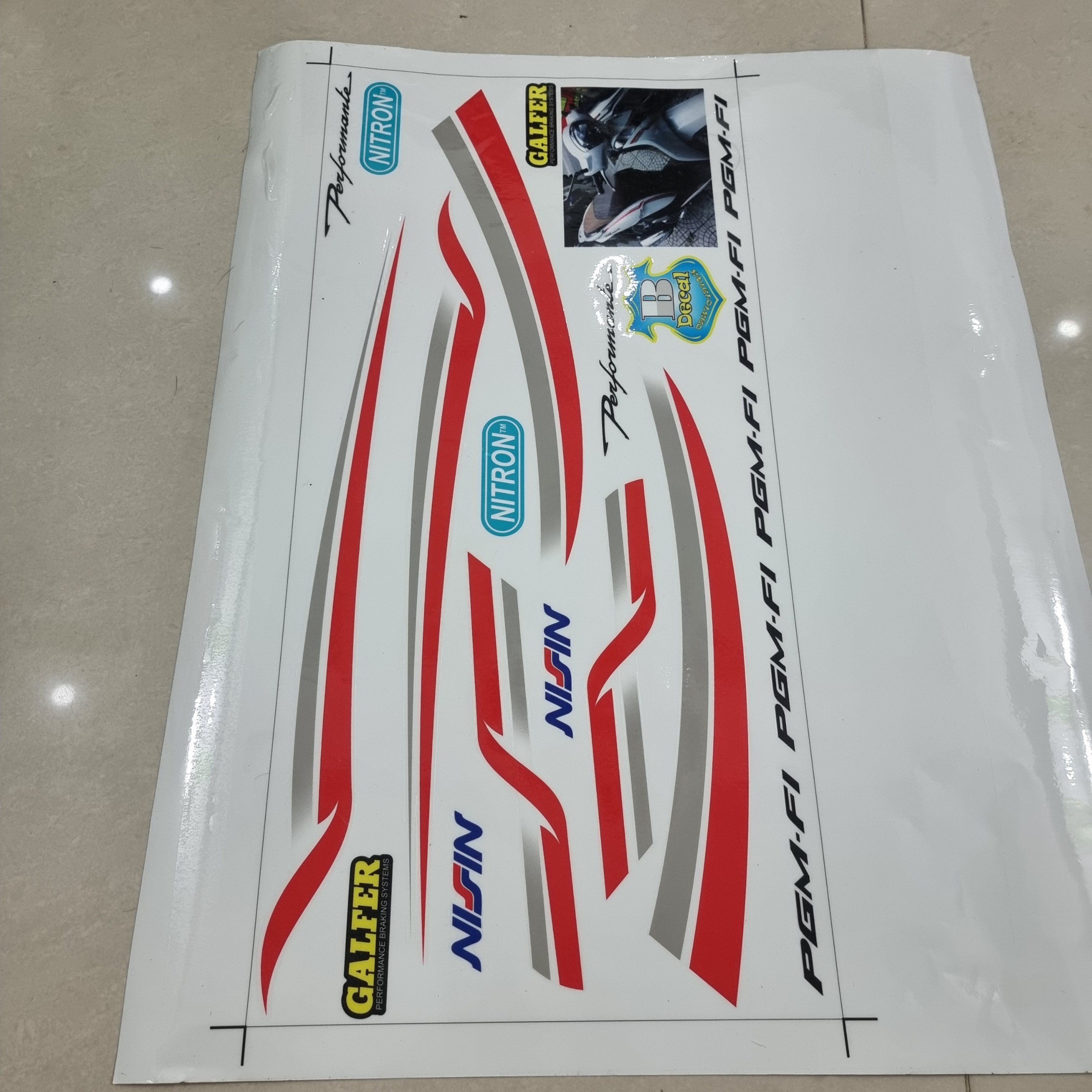 TEM XE SH MODE CHỈ ĐỎ TRẮNG IN TRONG - TEM RỜI SH MODE
