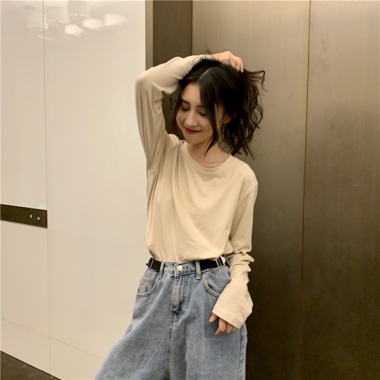 [Mã FATREND2810 giảm đến 30k tối đa 99k] ÁO THUN TAY DÀI 7 MÀU BASIC ĐỦ MÀU DỄ PHỐI ĐỒ TD231001
