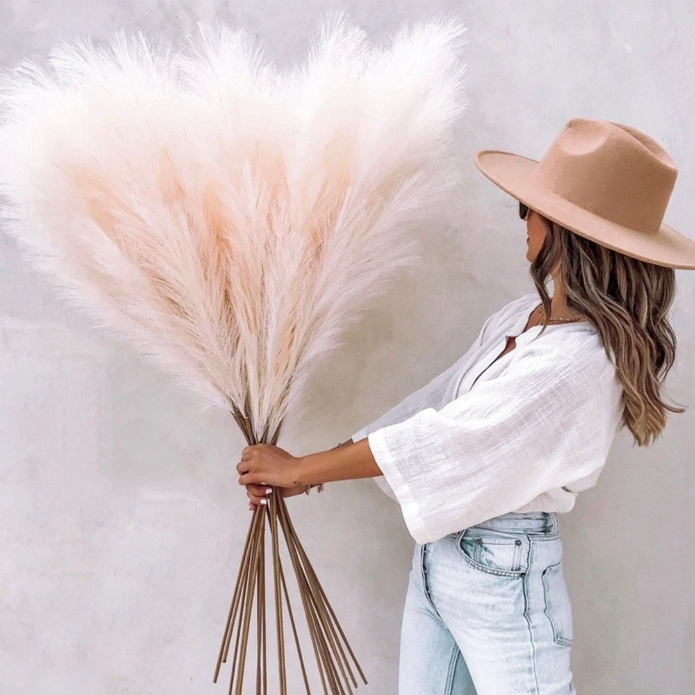 1Pc 90Cm Nhân Tạo Pampas Cỏ Trang Trí Giả Cây Sậy Mô Phỏng Hoa Cây Sậy Cho Tiệc Cưới Khu Vườn Nhà DIY Giả Vật Có Hoa trang Trí