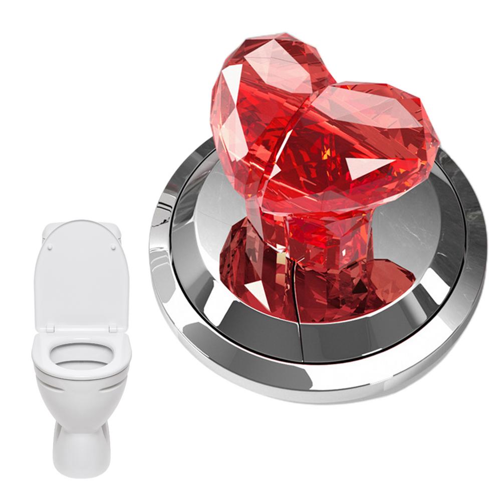 ULTECHNOVO Heart-Shaped Toilet Flush Button – PS Material, Transparent, Easy Install, 1 Pair, Universal Fit, Cute Bathroom Accessory For Long Nails Or Kids