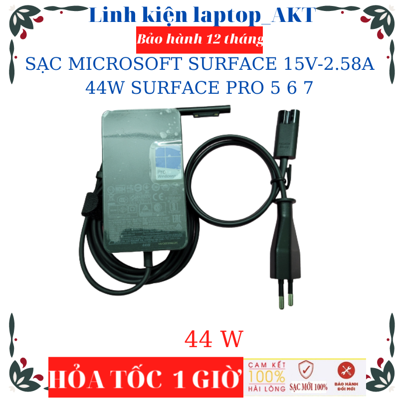 SẠC MICROSOFT SURFACE 15V-2.58A-44W SURFACE PRO 5 6 7