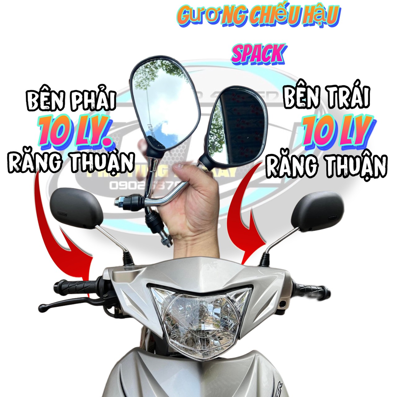 [ KÍNH / GƯƠNG / KIẾNG ]  kính spack h2c gương chiếu hậu xe máy