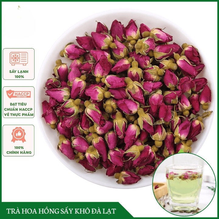 [ lᴏại 1 ] Trà hoa hồng Đà Lạt 100g (tặng 2 gói trà dưỡng nhan quý phi khi mua 100g)
