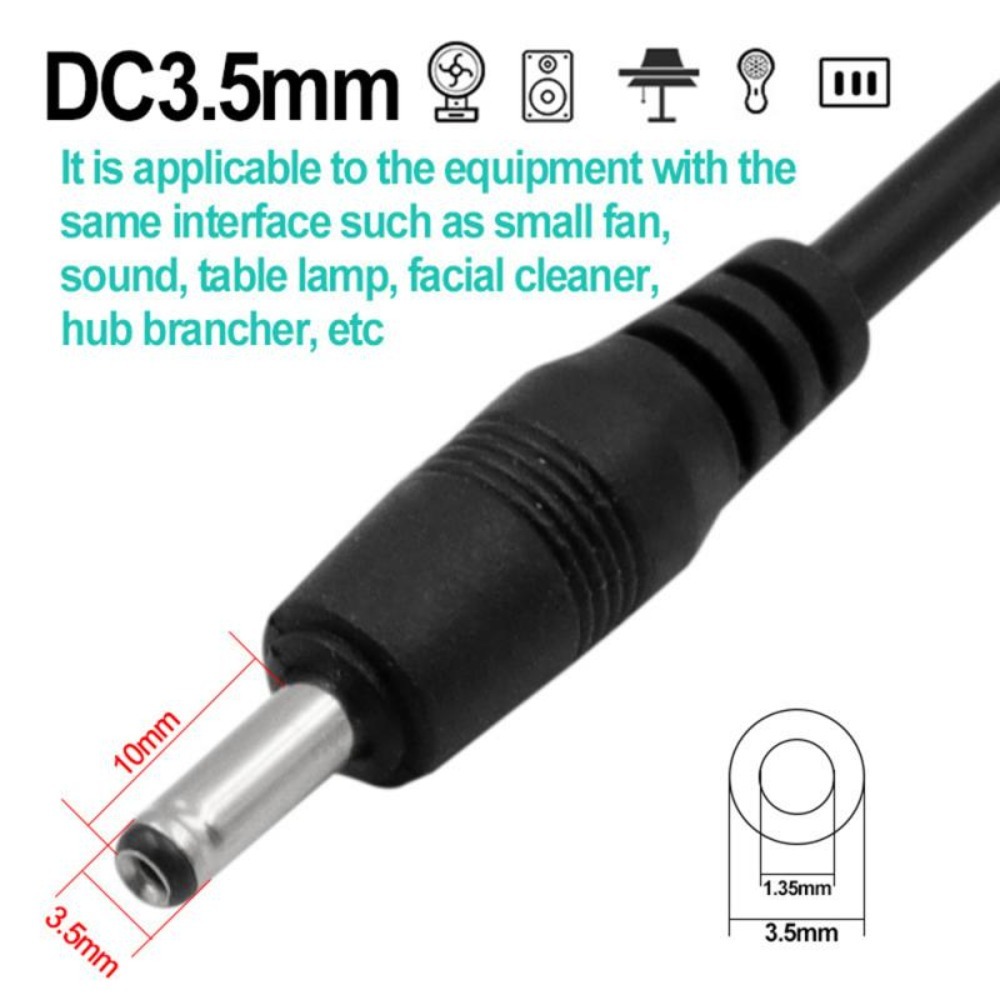 POISON Dc Power Plug Circular Hole Adapter USB Adapter Cable Barrel Power Cable 5V Power Supply Cord Dc Power Plug Line Usb To Dc 3.5mm Cable Charger Power Cable