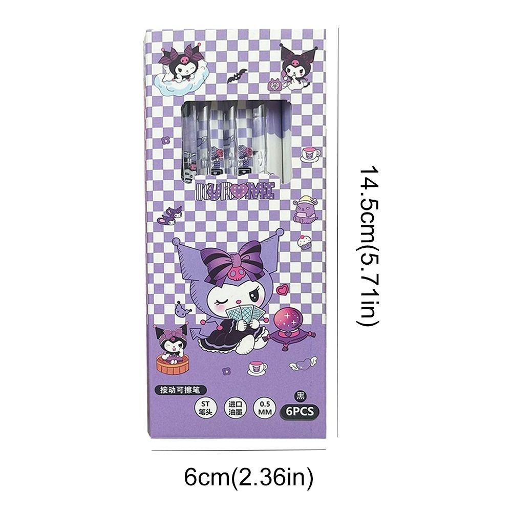 6PCS%20Cute%20Kuromi%20Melody%20Thermal%20Eraser%20Pen%20Blue%20Ink%20Erasable%20Gel%20Pen%20Press%20Aesthetic%200.5mm%20Neutral%20Pen%20School%20Office%20-%20Image%202