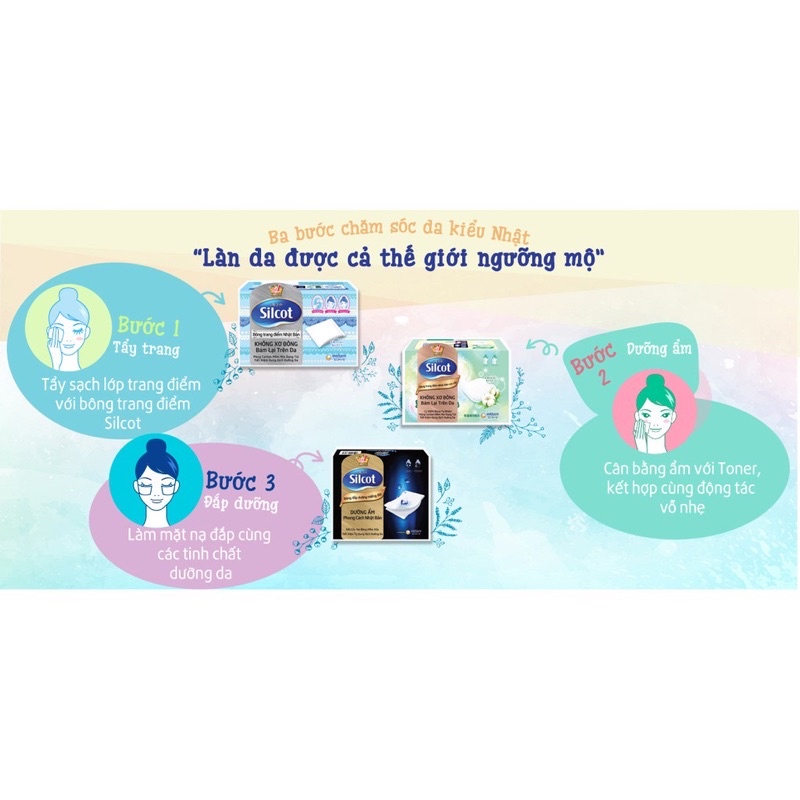 Bông tẩy trang Silcot Unicharm Nhật Bản 66 miếng