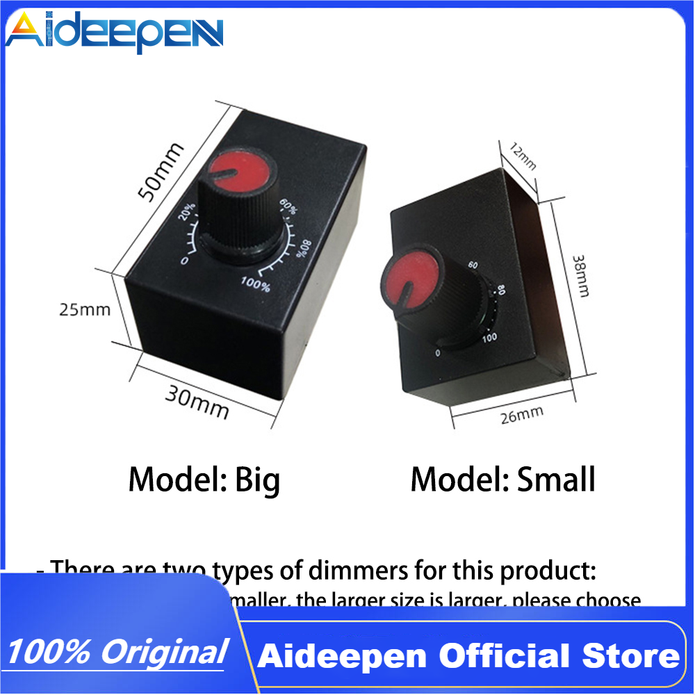 Aideepen DC 0/1-10V LED Dimmer Knob Controller Rotary Mini Switch PWM Dimming for Dimmable Interior Lighting Spotlight LED Driver