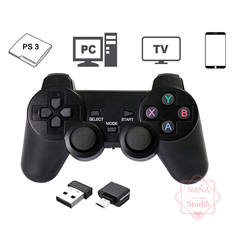 🔥NANA🔥 Tay cầm chơi game điều khiển cần điều khiển kép không dây 2.4GHz Tay cầm chơi game cho PS3 PC TV Box