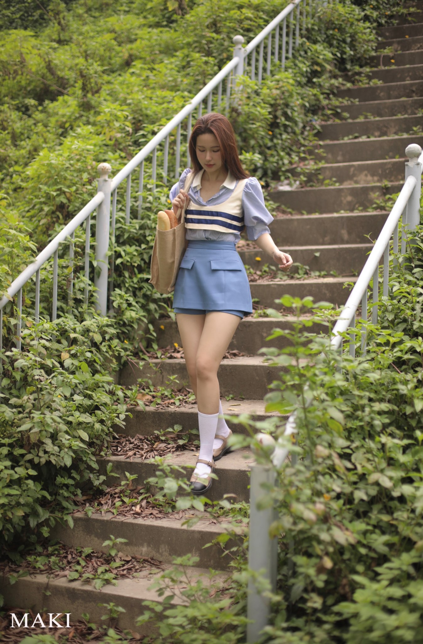 MAKI - Krissy Shorts - Quần váy xanh