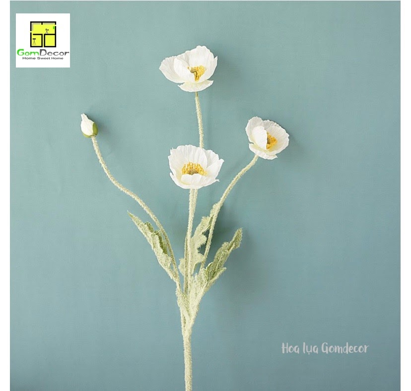 Hoa poppy giả hoa lụa đẹp cao cấp