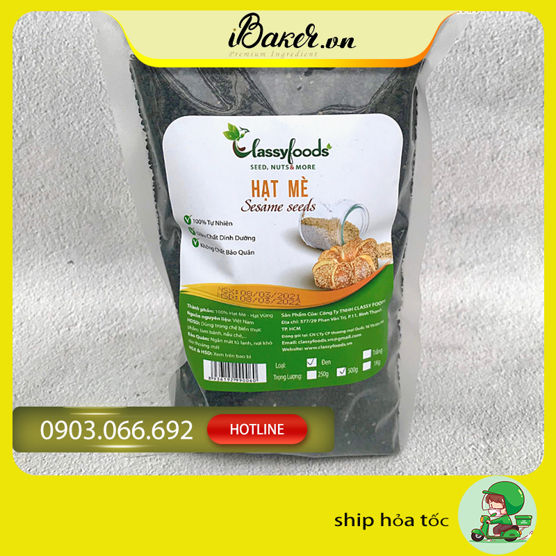 Hạt mè đen, vừng đen sạch [250g/500g/1ki]