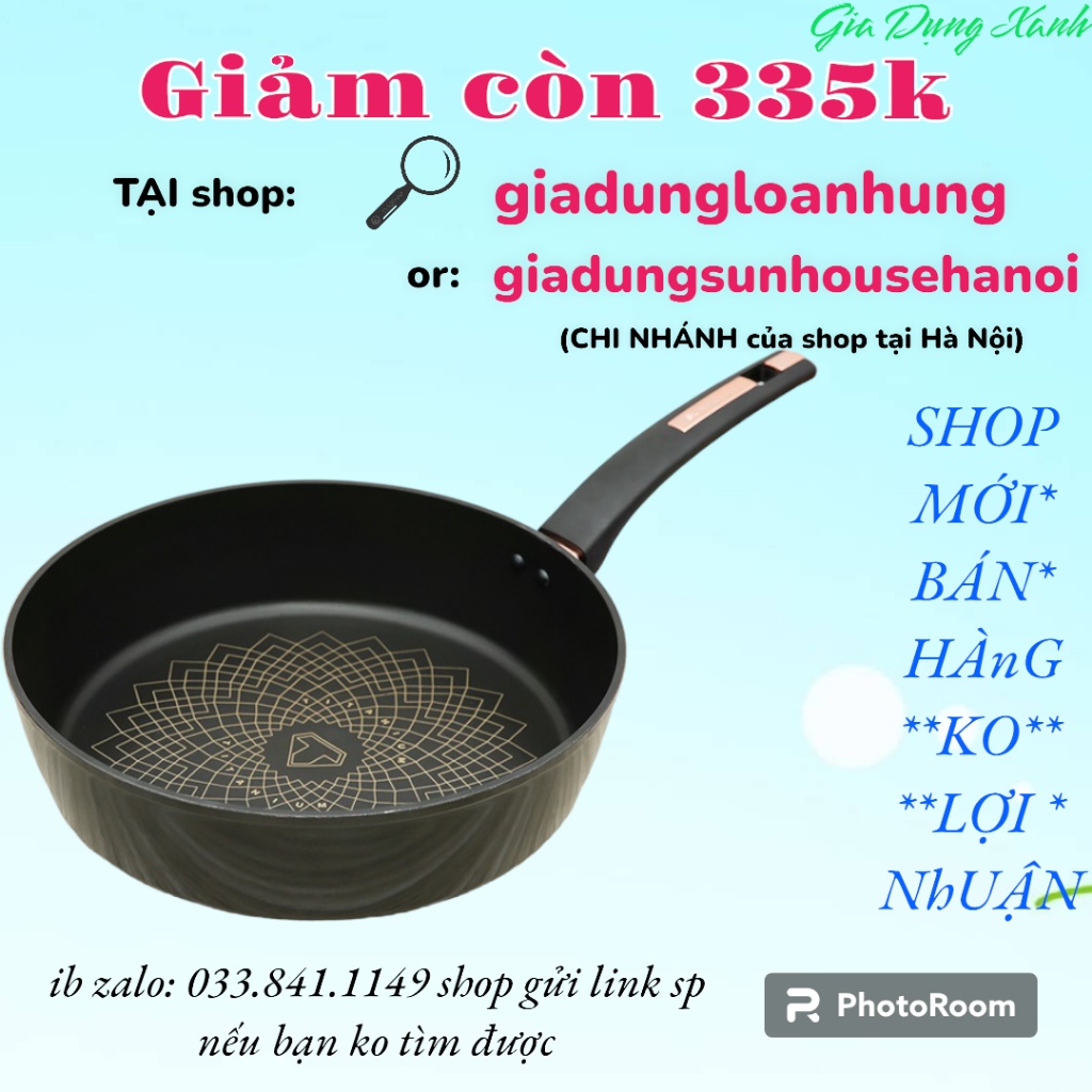 Chảo chống dính ultra titanium sunhouse st20b st26 st28 st30b size 20/26/28/30cm
