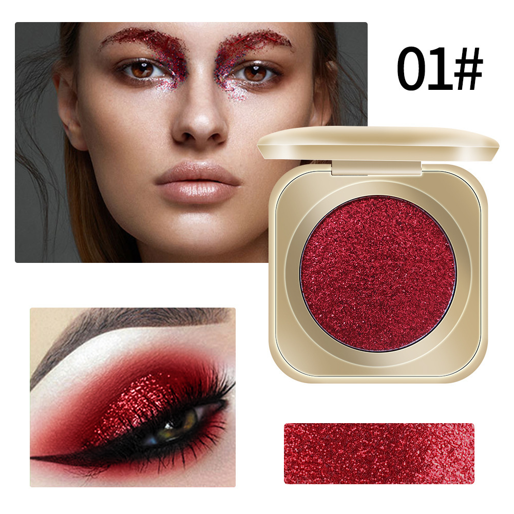 AAbeauty BSIMONE 6 colors net red monochromatic pearlescent glitter powder colorful eyeshadow powder long-lasting color polarized portable disc glitter fan flash lazy eye shadow
