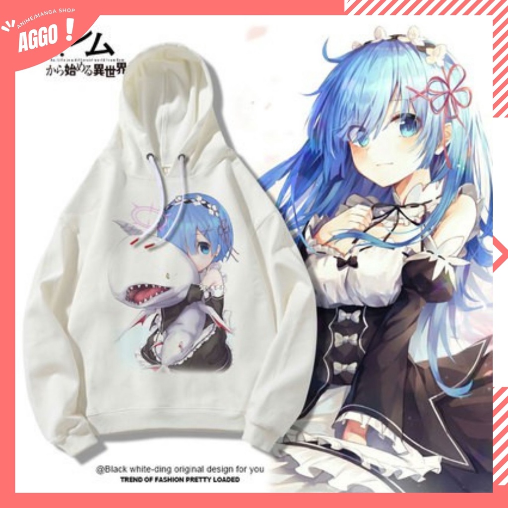Áo Hoodie Nỉ Ấm Anime Re:Zero Rem & Ram