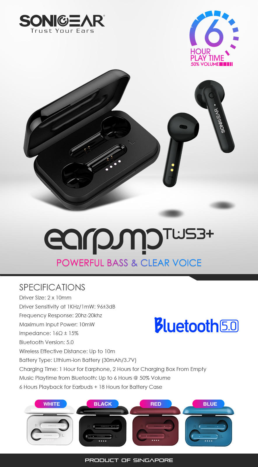 Sonicgear Earpump TWS 3+ Wireless 