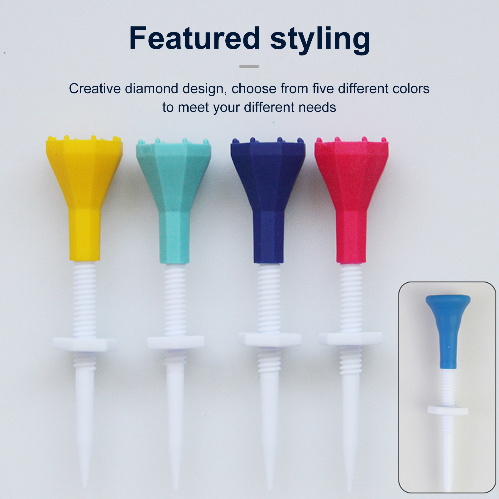 Plastic Golf Tees Adjustable Golf Tees Adjustable Lightweight Golf Tees 5pcs Set Unbreakable Low Friction Ideal Training Aid for Golfers
