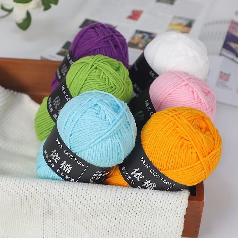 (Bảng màu 2) Len Milk Cotton 50gr mác đen