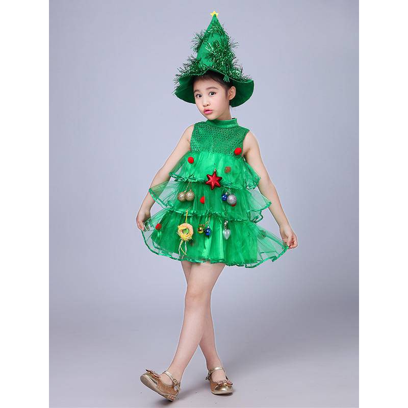 Wgb bộ trang phục hóa trang công chúa cây thông noel cho bé gái