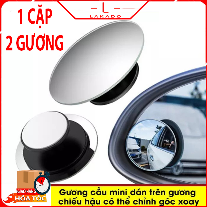Bộ 2 gương cầu kính lồi 5cm chiếu hậu tăng góc quan sát xóa điểm mù cho xe hơi xe tải tăng độ an toàn hít chân không hoặc dán trực tiếp - HONG LONG