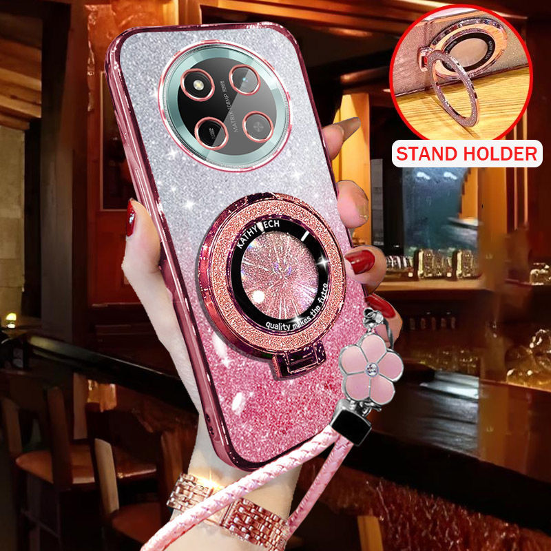 For%20Honor%20X9c%205G%20Case%20with%20Braided%20Lanyard%206D%20Plating%20Shiny%20Glitter%20Stylish%20Stand%20Holder%20Girls%20Phone%20Cases%20Clear%20Soft%20Silicone%20Protection%20Casing%20Back%20Cover%20-%20Image%202