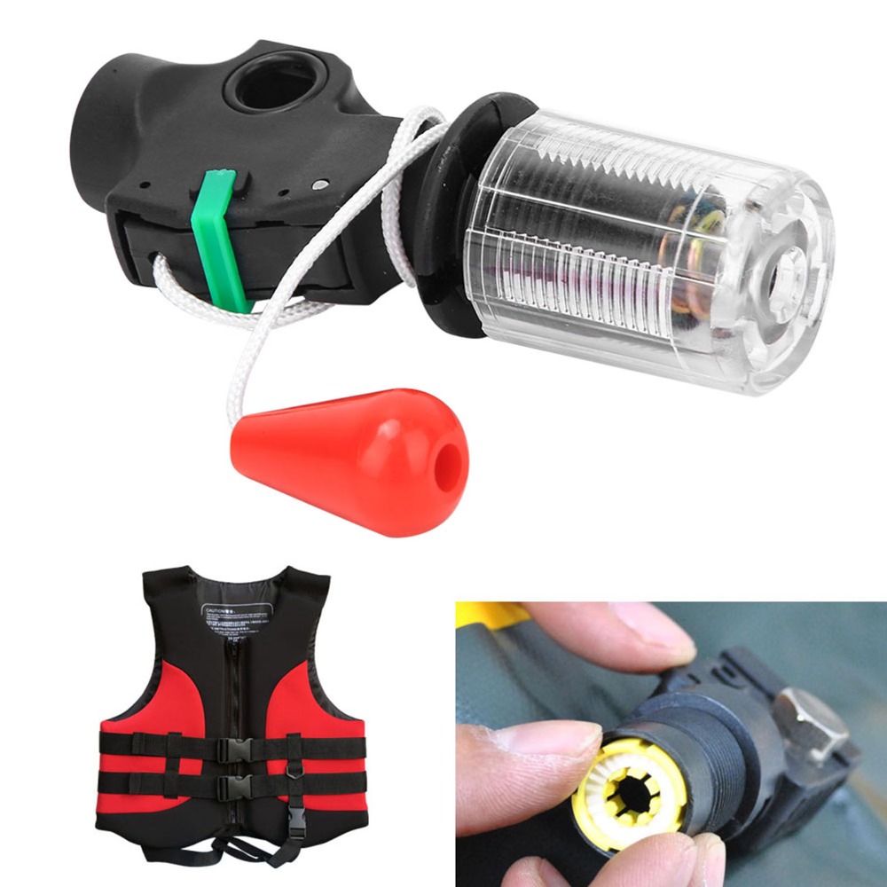 Durable Plastic Automatic Inflator Device Portable Black Life Jacket ...
