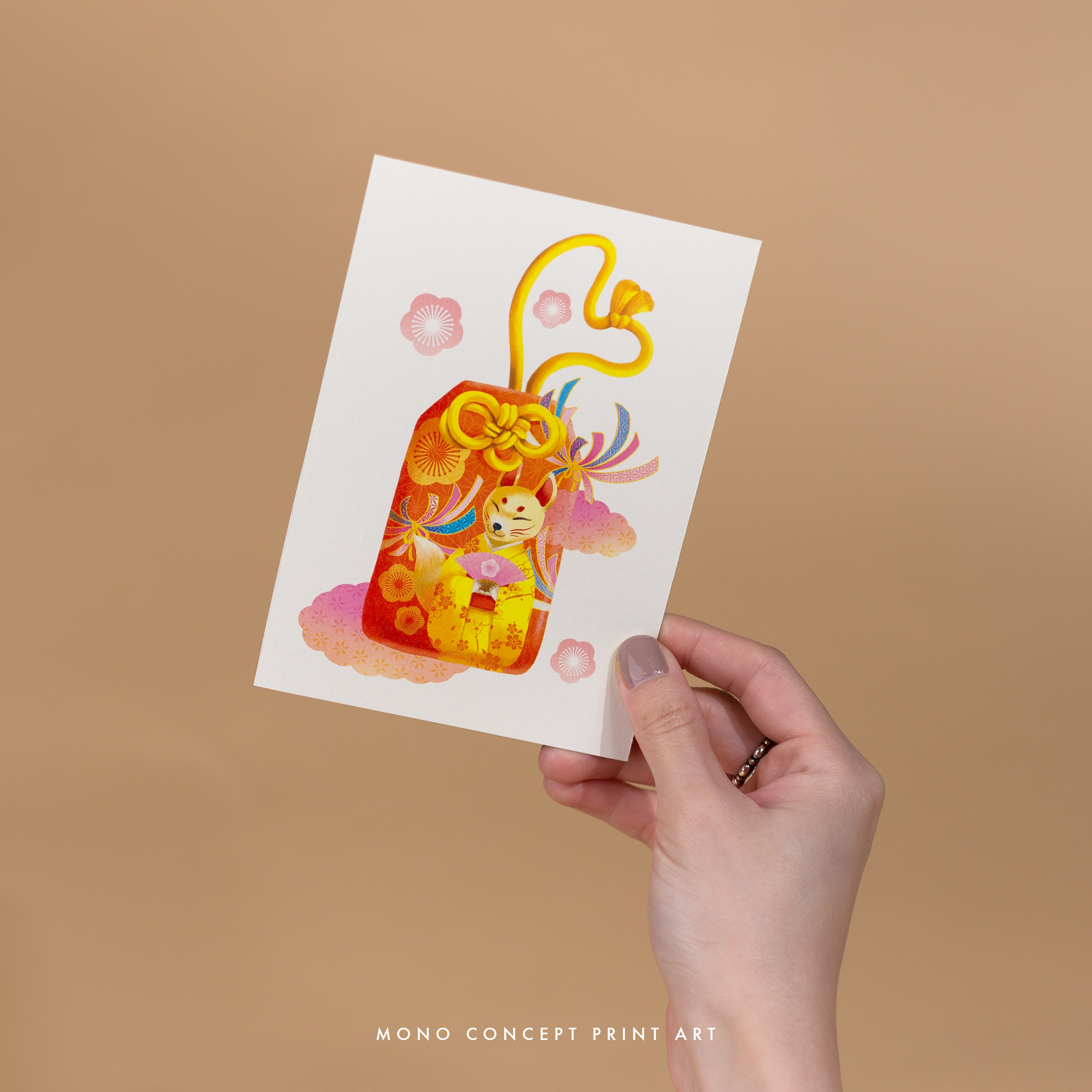 Postcard mẫu Túi may mắn - Omamori