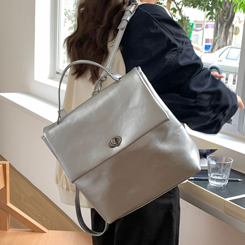 Deere Jack Niche bag female silver large capacity commuter backpack