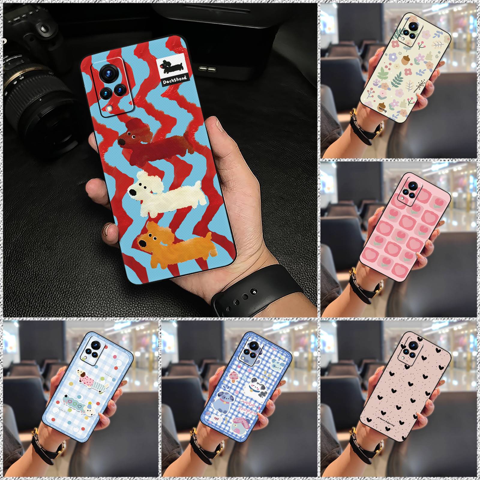 Protective Full wrap Phone Case For VIVO V21 Shockproof Back Cover Anti-knock Phone Pouch Fashion Design Cartoon Durable. 