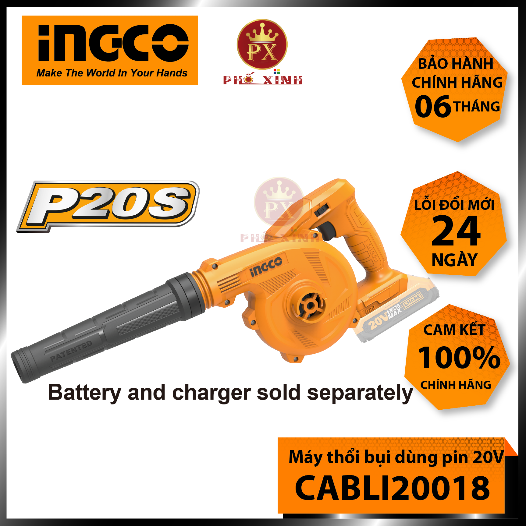 Máy thổi bụi dùng pin INGCO CABLI20018