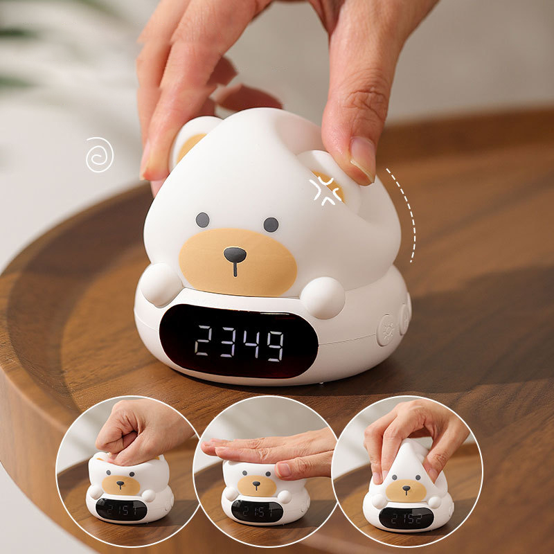 Small night light plug-in charging remote control clock small night light bedroom bedside feeding lamp sleep night use