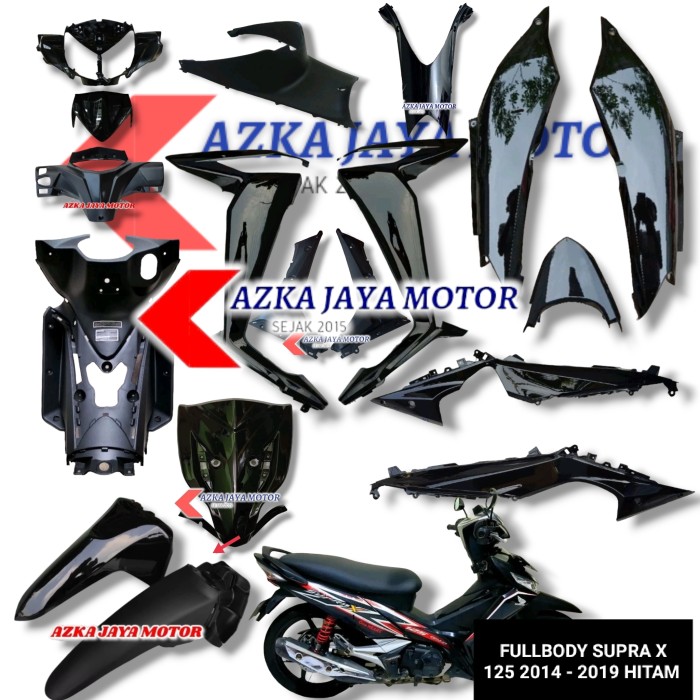 ECERAN FULL BODY SUPRA X 125 FI 2014 2019 HITAM GLOSSY SUPRA