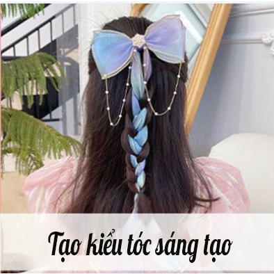 Kẹp tóc nơ cầu vồng đáng yêu