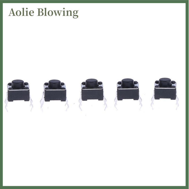Aolie 20 chiếc công tắc bấm dạng đẩy xúc giác tạm thời siêu nhỏ 6x6x5mm 4 chân tắt