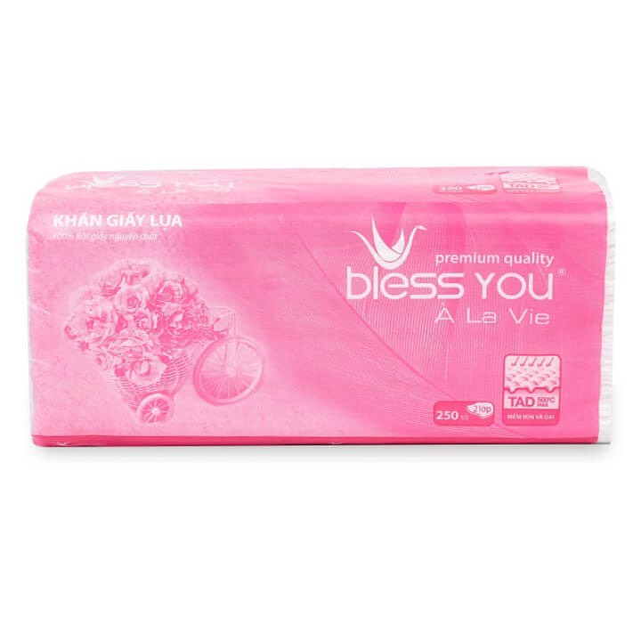 Khăn Giấy Lụa Bless You 2 Lớp Cao Cấp 250 Tờ
