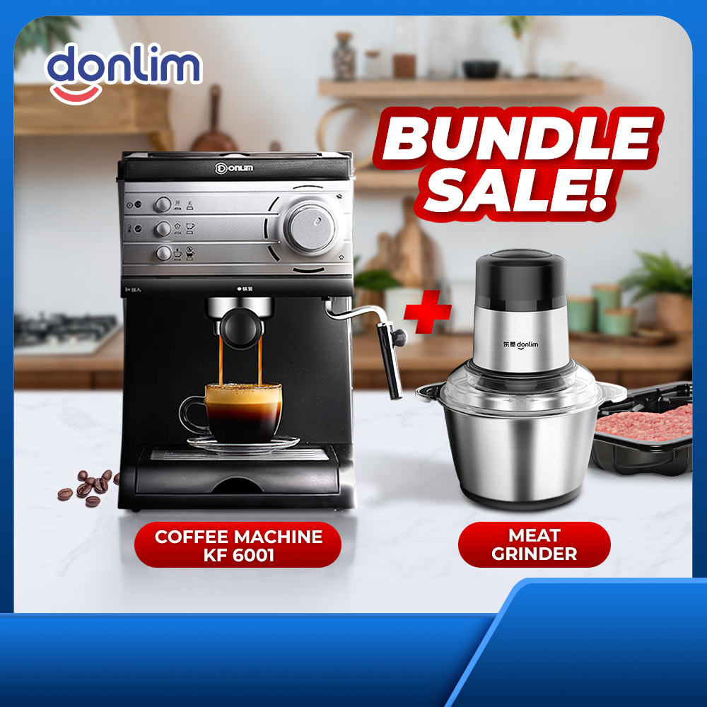 [Cafe Bundle] Donlim Coffee Maker Machine KF6001 + Donlim Meat Grinder ...
