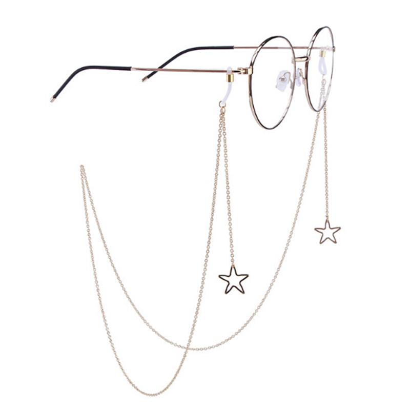 Dragon Eyeglass Chuỗi dây 70cm kèm ngôi sao bằng hợp kim và cao su đàn hồi