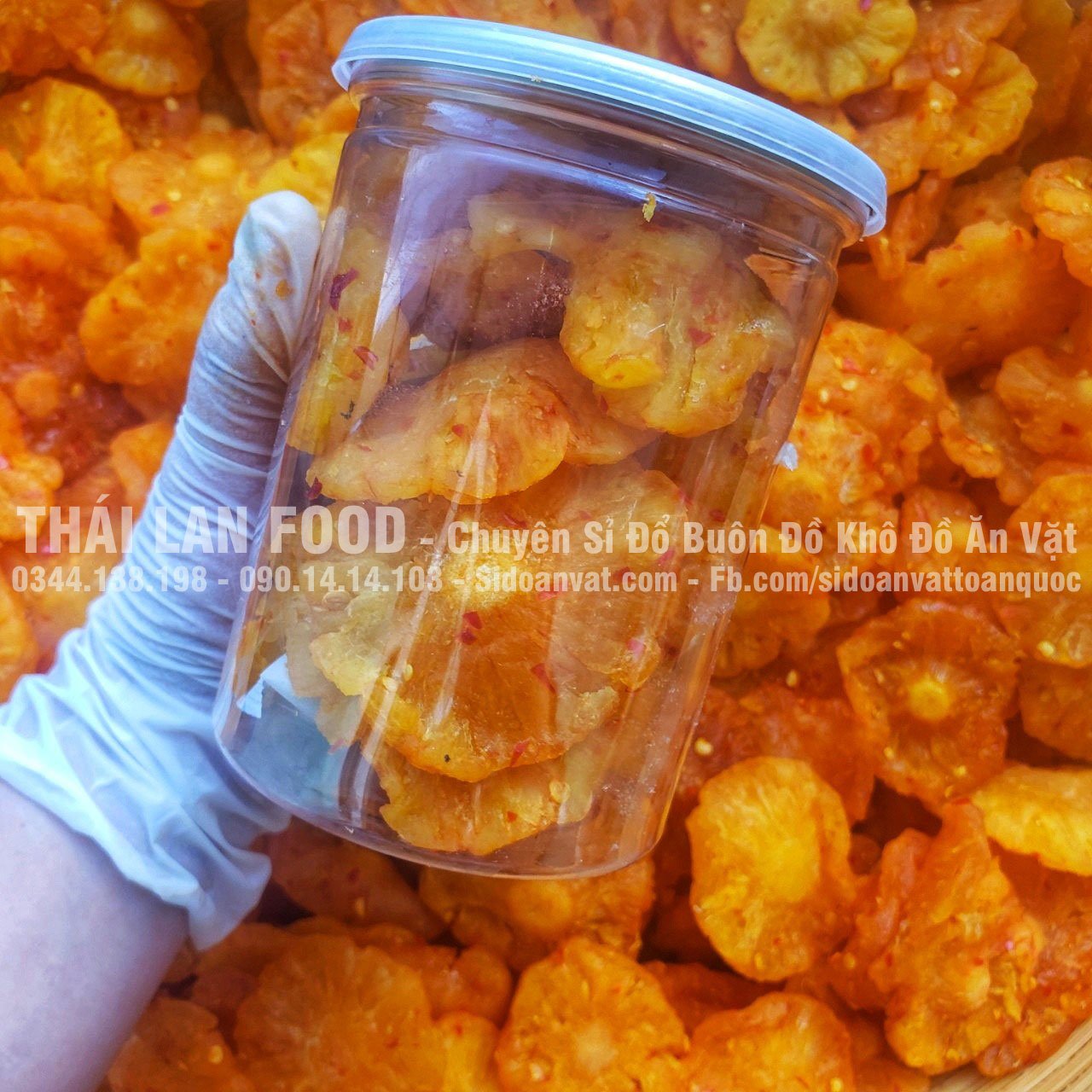Thơm Sấy Dẻo Muối Ớt Thái Lan Lon 500gram
