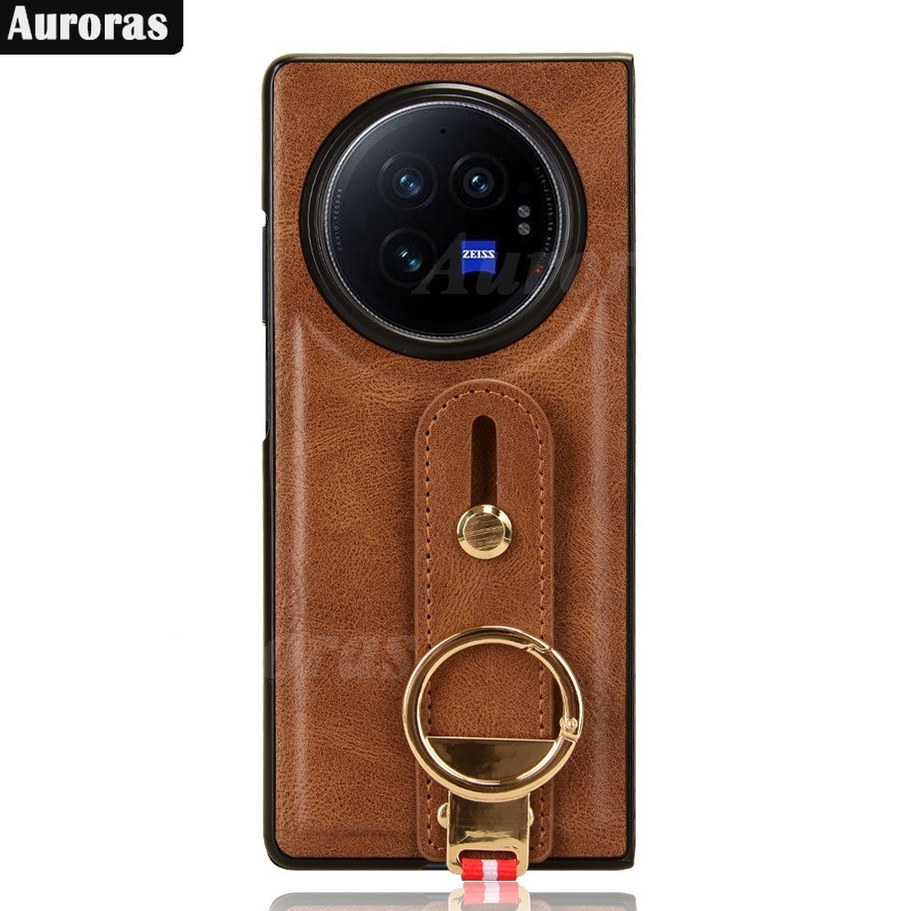 For Vivo X Fold3 Pro Phone case Leather Ring Holder Snap-on Hybrid PC+TPU Full Protection For VIVO X Fold3 Cover casing HP.