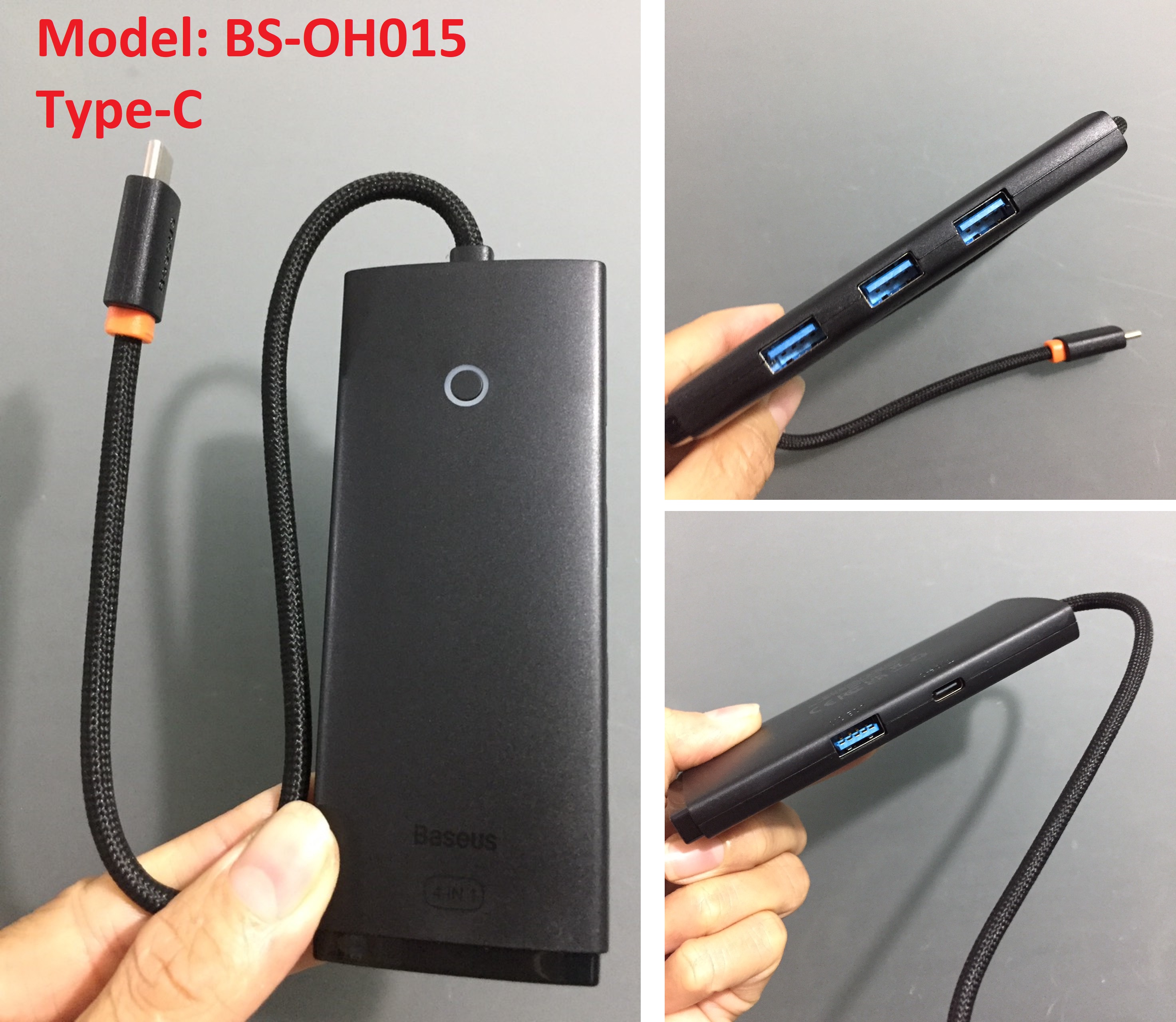 Bộ chuyển cổng type-c / usb 4 in 1 baseus lite series bs-oh012 / bs-oh015