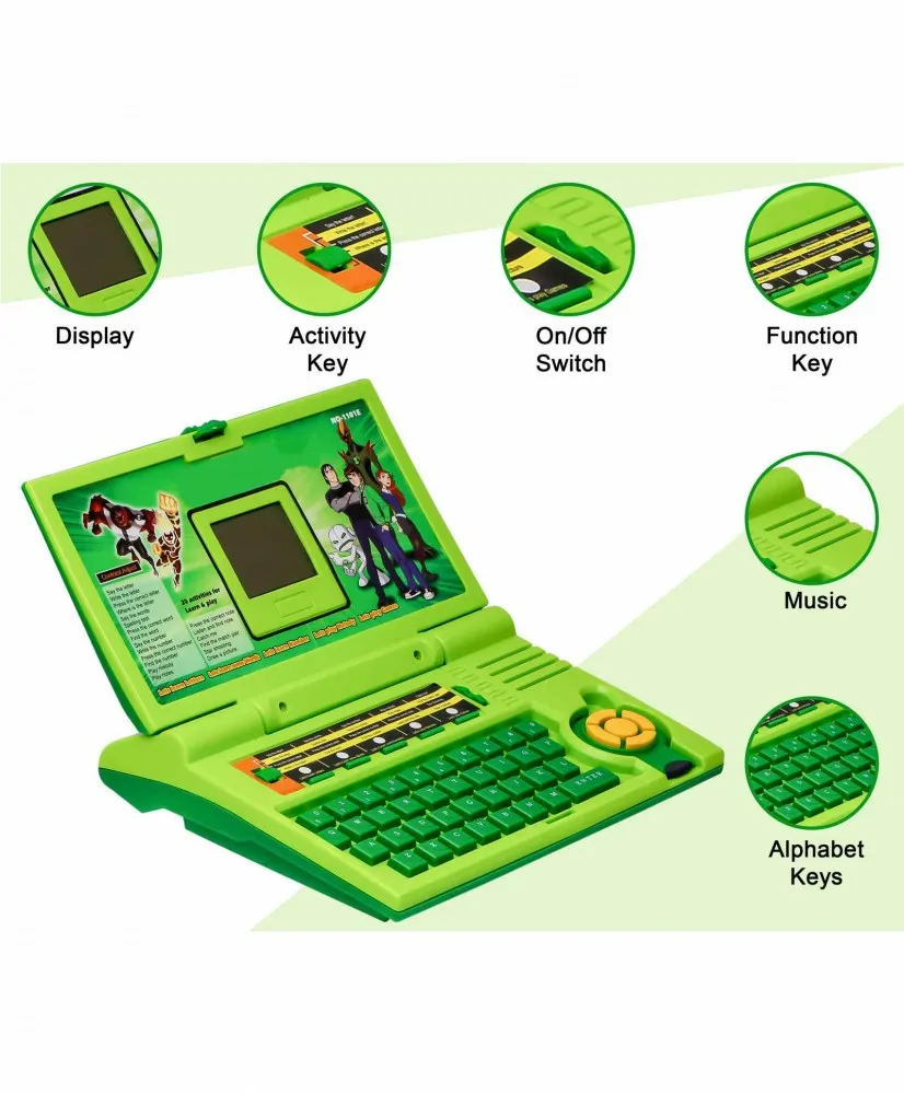Fake Computer Screen For Toddlers Educational Mini Laptop with screen and mouse For Kids Abc And 123 ...