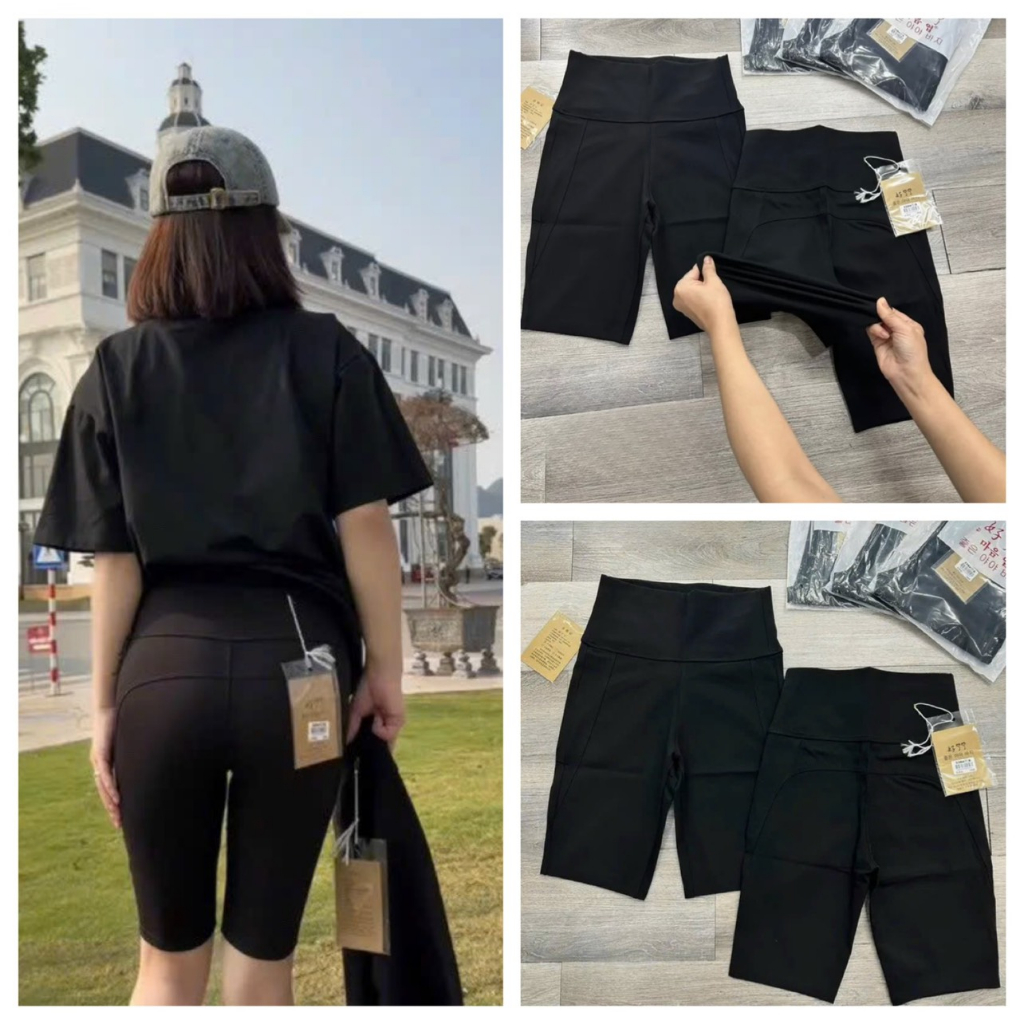 Quần Legging Nữ Lưng Cạp Cao Nâng Mông Chất Umi Hàn Cao Cấp - Quần legging đùi nữ
