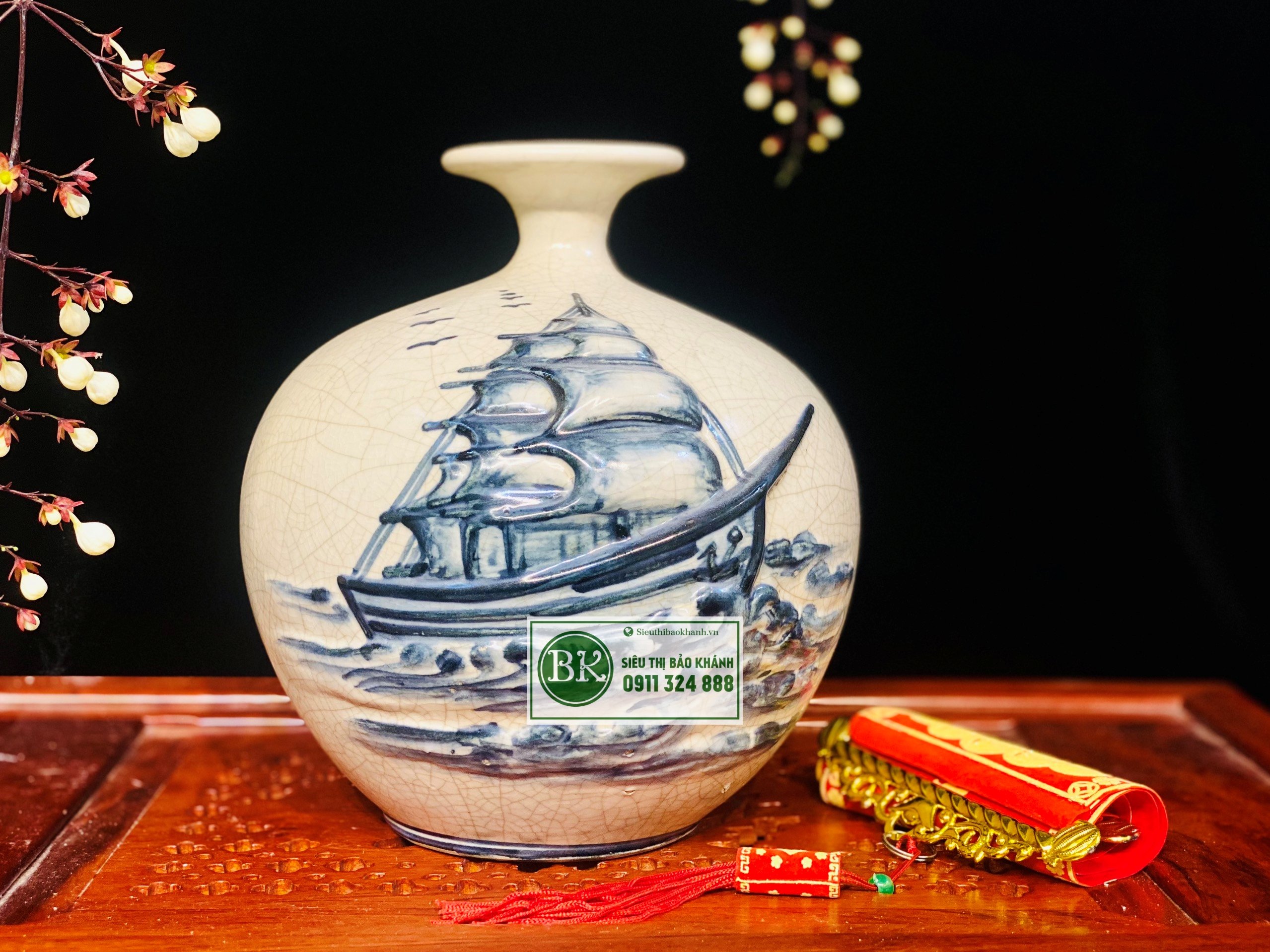Bình hút lộc chiêu tài,hút lộc Bát Tràng cao cấp