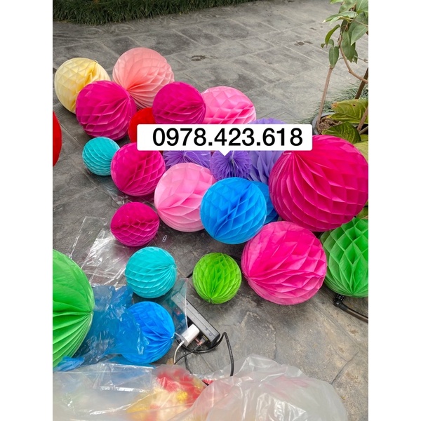 Đèn lồng giấy xếp 35cm trang trí - Đèn lồng tổ ong