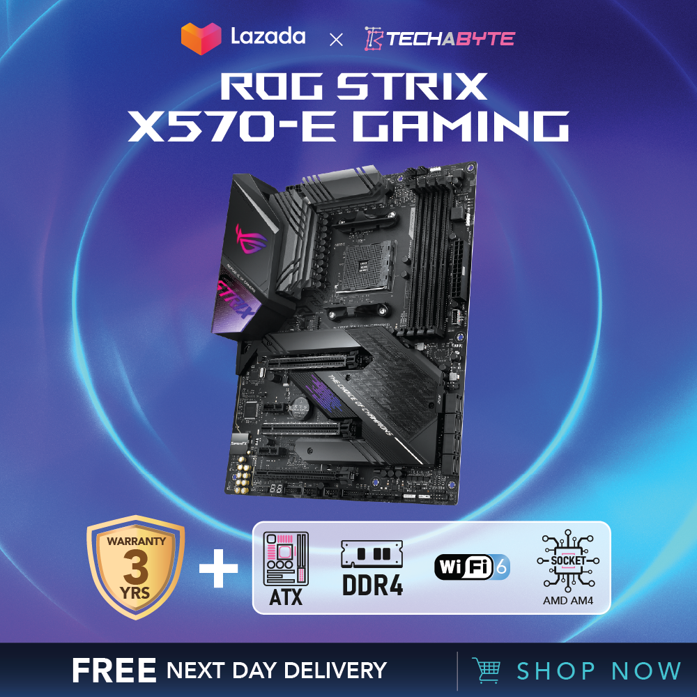 Asus Rog Strix X570 E Gaming Amd X570 Full Atx Ddr4 Motherboard Lazada Singapore